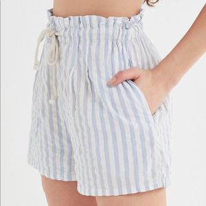 Urban Outfitters Striped Drawstring Paperbag Short